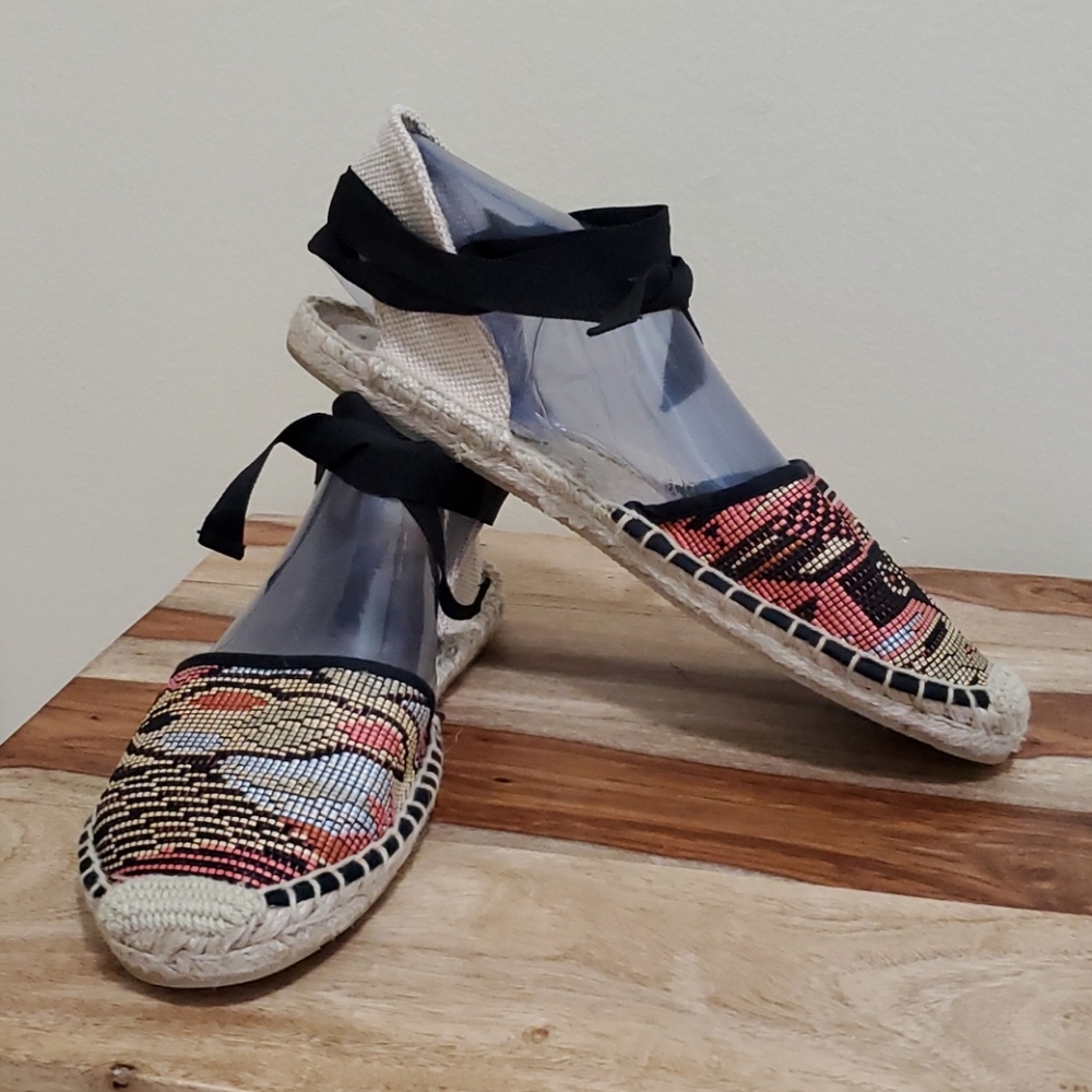 Soludos Classic Raffia Lace Up Espadrille Flats 9 - Picture 9 of 12